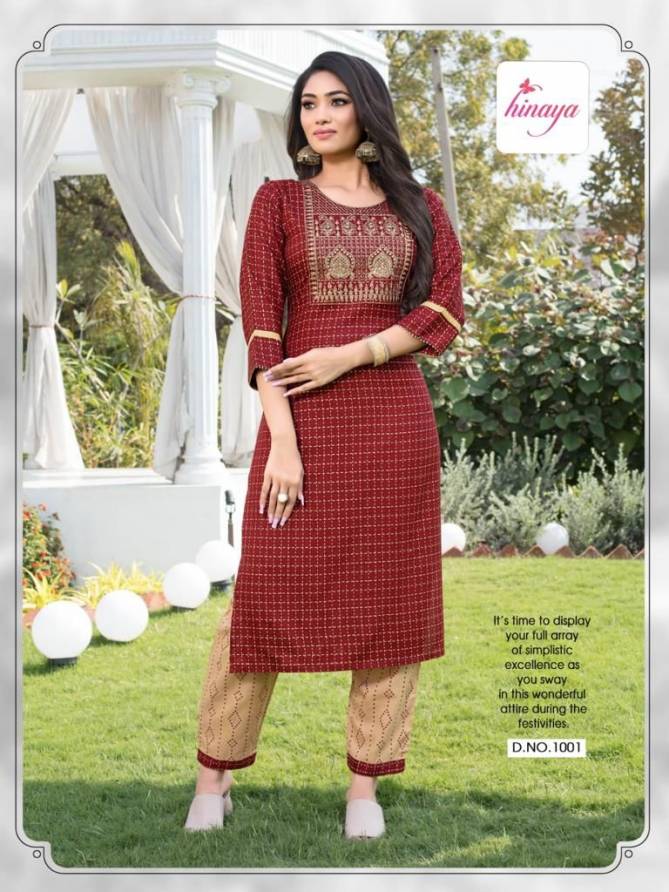 Hinaya Aishwarya 7 Rayon Printed Fancy Wear Latest Kurti Collection
